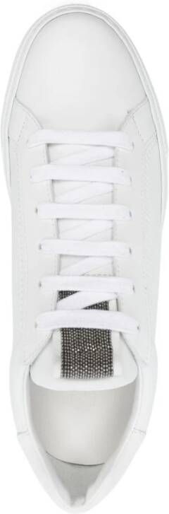 BRUNELLO CUCINELLI Witte Monili-Detail Leren Sneakers White Dames