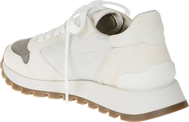 BRUNELLO CUCINELLI Witte platte schoenen met kostbaar detail White Dames