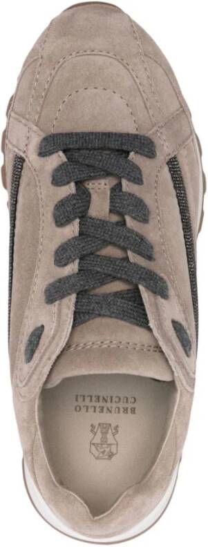 BRUNELLO CUCINELLI Witte platte sneakers met kettingdetail White Dames