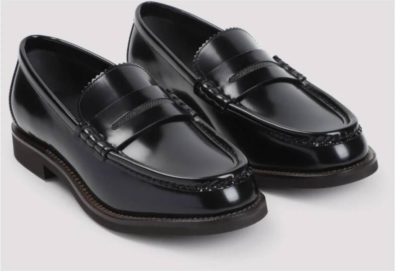 BRUNELLO CUCINELLI Zwarte Leren Loafers voor Vrouwen Black Dames