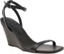 BRUNELLO CUCINELLI Zwarte leren sleehak sandalen met Monili-ketting Black Dames - Thumbnail 2