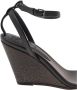 BRUNELLO CUCINELLI Zwarte leren sleehak sandalen met Monili-ketting Black Dames - Thumbnail 4