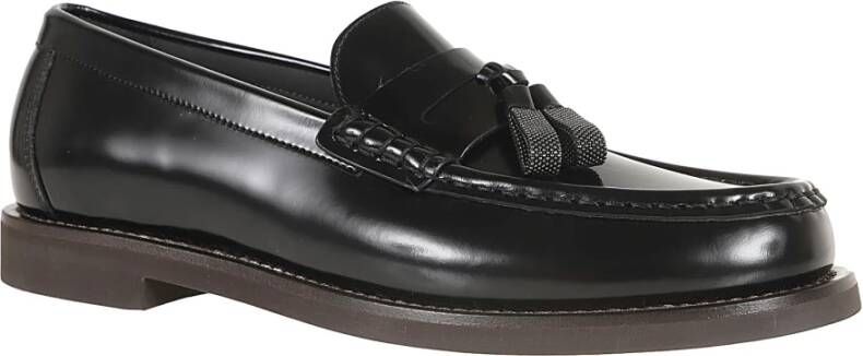 BRUNELLO CUCINELLI Zwarte Penny Loafer Schoenen Black Dames