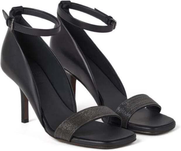 BRUNELLO CUCINELLI Zwarte Sandalen Elegante Stijl Black Dames