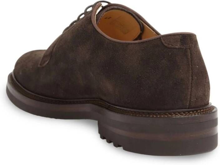 BRUNELLO CUCINELLI Zwarte Veterschoenen voor Mannen Brown Heren