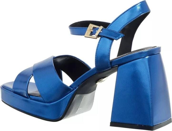 Buffalo Blauwe Metallic Cross Sandalen Blue Dames