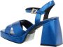 Buffalo Blauwe Metallic Cross Sandalen Blue Dames - Thumbnail 4