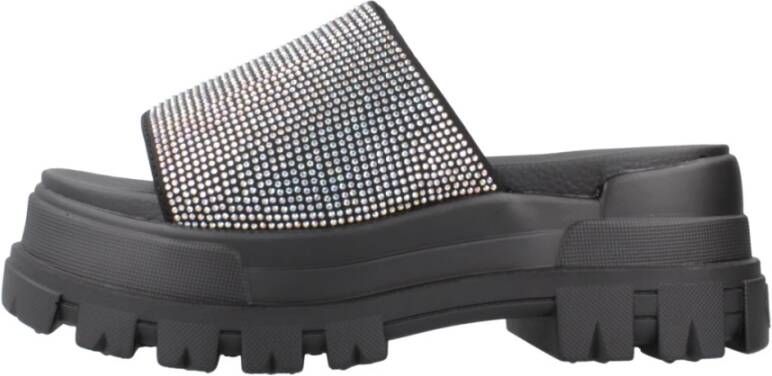 Buffalo Glam Slide Wedges Black Dames