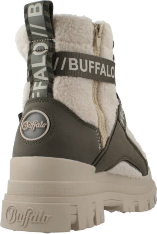 Buffalo Stijlvolle Veterschoenen in Asfalt Green Dames