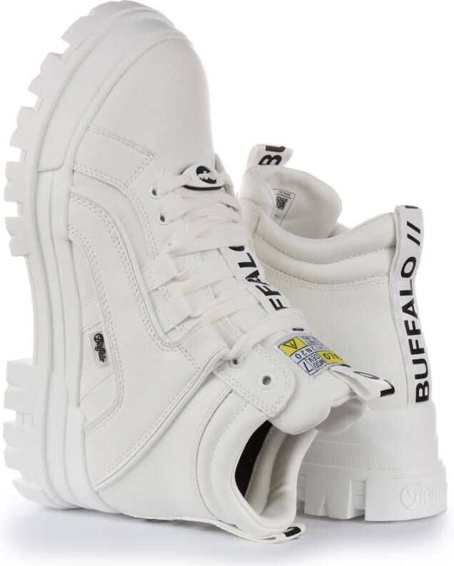 Buffalo Witte Vegan Mid-Top Sneakers voor Mannen White Heren