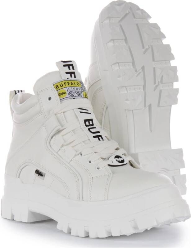 Buffalo Witte Vegan Mid-Top Sneakers voor Mannen White Heren