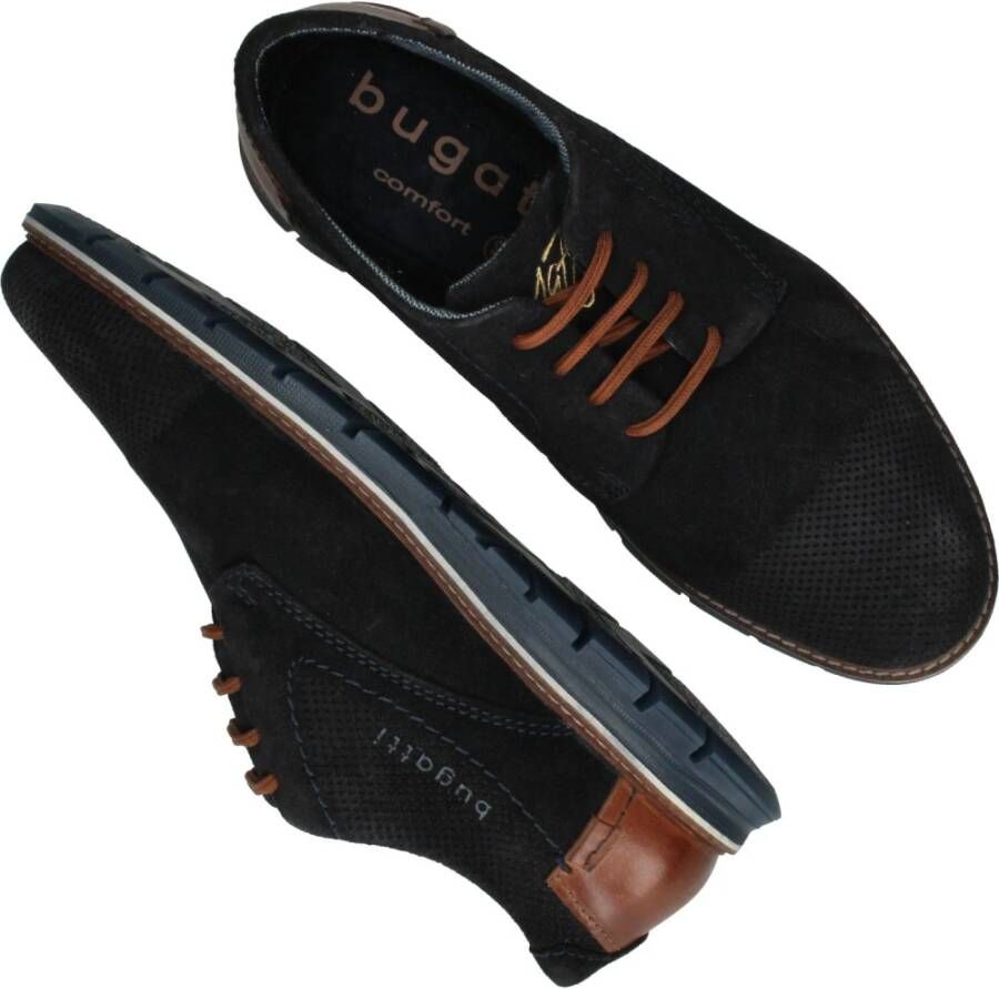 Bugatti Blauwe Suède Casual Schoen Blue Heren