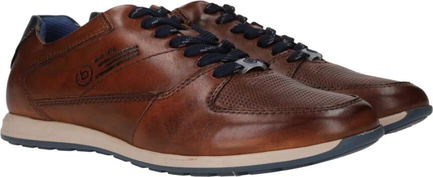 Bugatti Casual leren sneakers met versterkte hiel Brown Heren