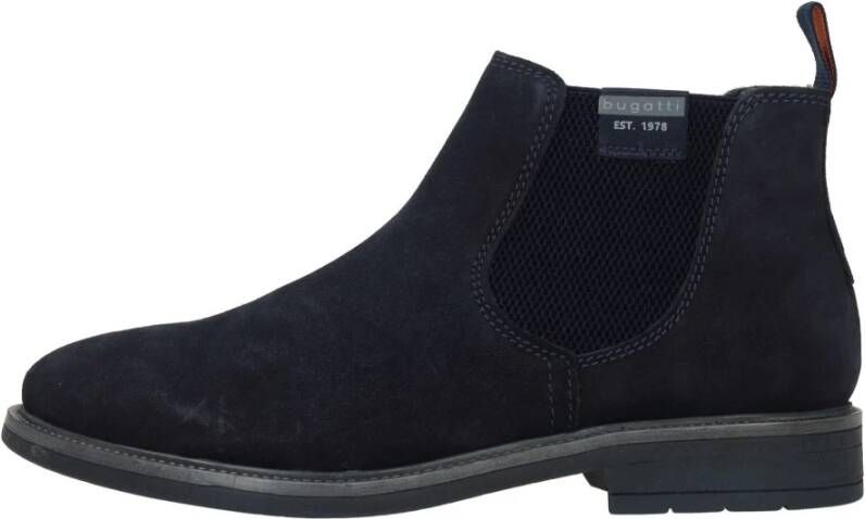 Bugatti Blauwe Suède Chelsea Boot voor Heren Blauw Heren