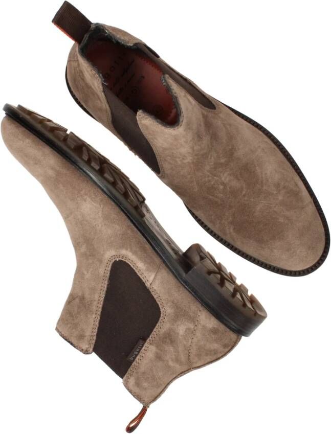 Bugatti Taupe Suede Chelsea Boot voor Heren Beige Heren