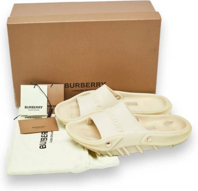 Burberry Beige Flip Flops Sandalen Nieuwe Doos Beige Heren