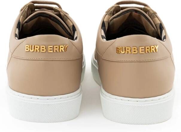 Burberry Beige Leren Sneaker Beige Dames