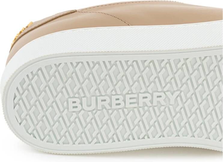 Burberry Beige Leren Sneaker Beige Dames