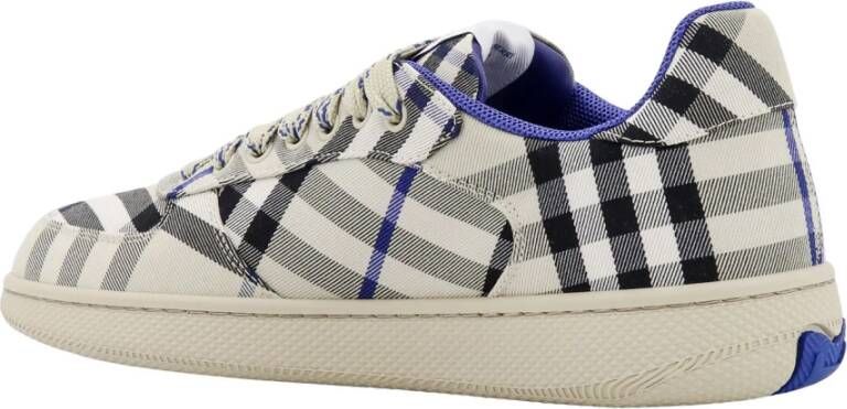 Burberry Beige Sneakers Veters Rubberen Zool Multicolor Heren