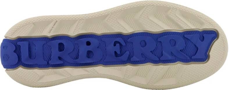 Burberry Beige Sneakers Veters Rubberen Zool Multicolor Heren