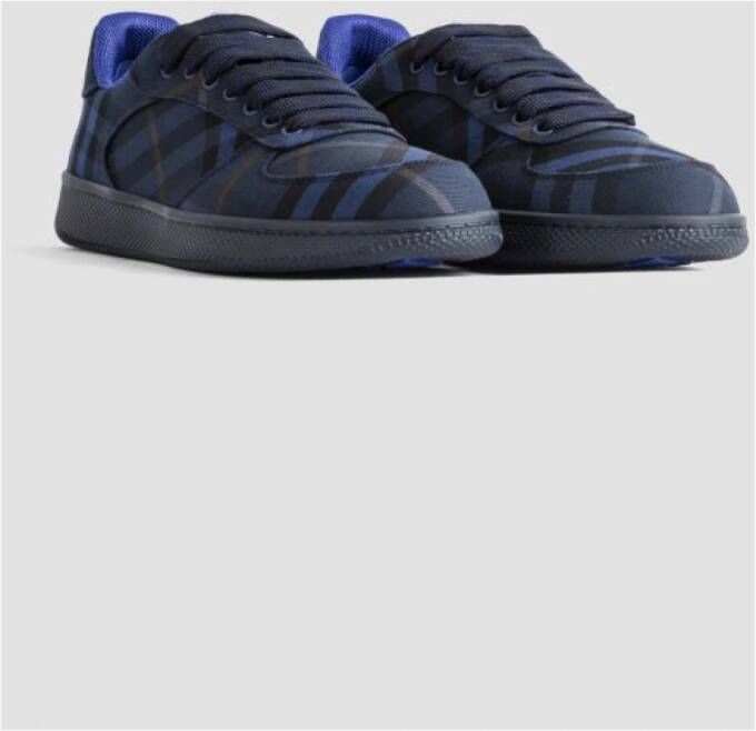 Burberry Blauwe Check Terrace Sneakers Blue Dames