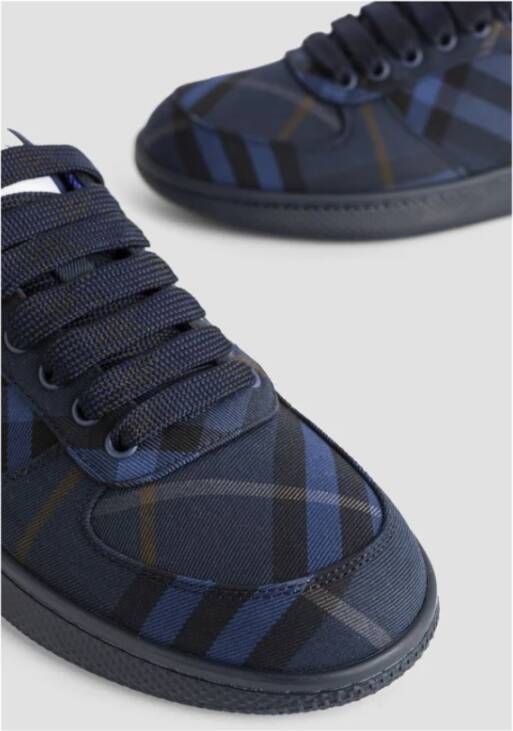 Burberry Blauwe Check Terrace Sneakers Blue Dames