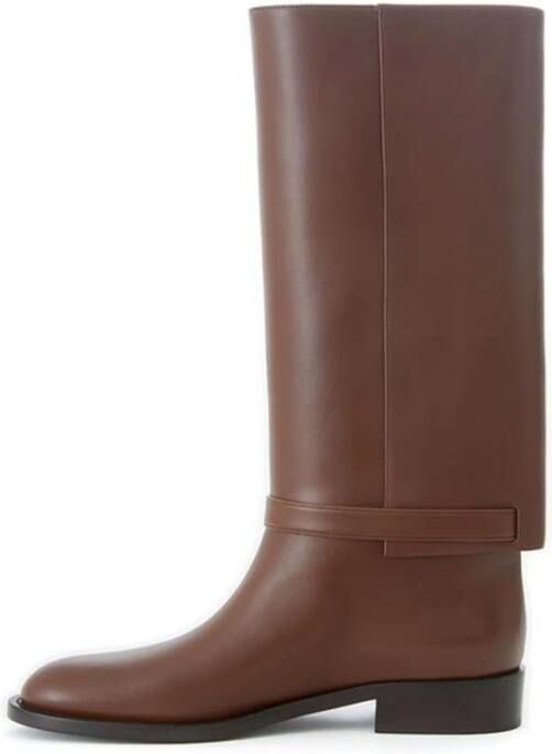 Burberry Bruin Leren Ritslaars Brown Dames