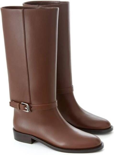 Burberry Bruin Leren Ritslaars Brown Dames