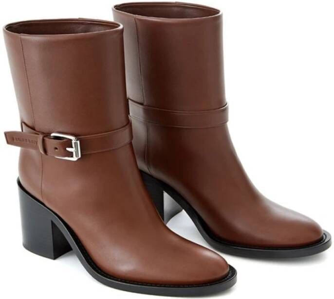 Burberry Bruine Leren Laarzen Brown Dames