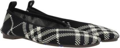 Burberry Check Gebreide Ballerina Platte Schoenen Black Dames