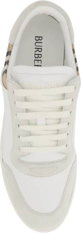 Burberry Check Leren Sneakers White Heren