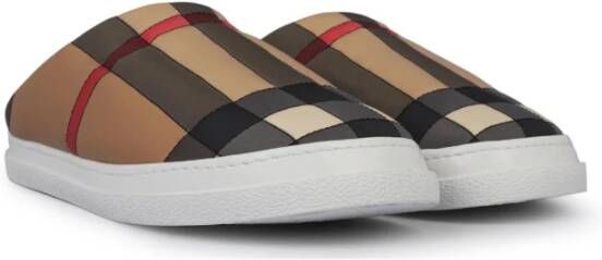 Burberry Check Logo Muilezels Archief Beige Dames