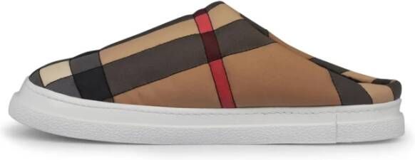 Burberry Check Logo Muilezels Archief Beige Dames