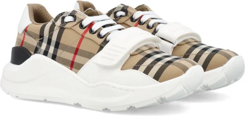 Burberry Check Sneakers Archief Beige Multicolor Heren