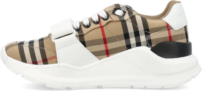 Burberry Check Sneakers Archief Beige Multicolor Heren