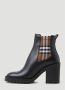 Burberry Slip-on Zwarte Laarzen met Check Inzetstukken Black Dames - Thumbnail 10