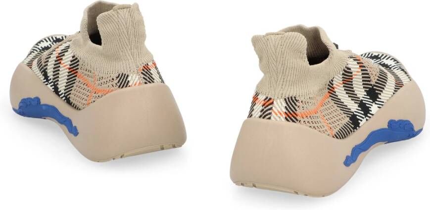 Burberry Gebreide Instap Sneakers met Koordsluiting Beige Dames