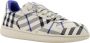 Burberry Geruite Canvas Sneakers Veters Rubberen Zool Beige Heren - Thumbnail 2