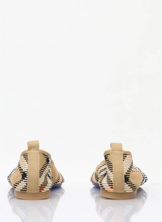 Burberry Geruite Gebreide Baby Ballerina's Schoenen Beige Dames