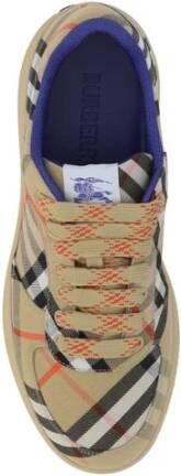 Burberry Geruite Patroon Sneakerschoenen Beige Heren