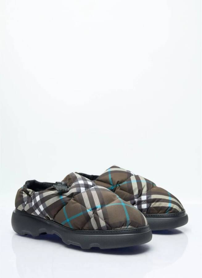 Burberry Gewatteerde Check Nylon Kussenmuil Green Heren