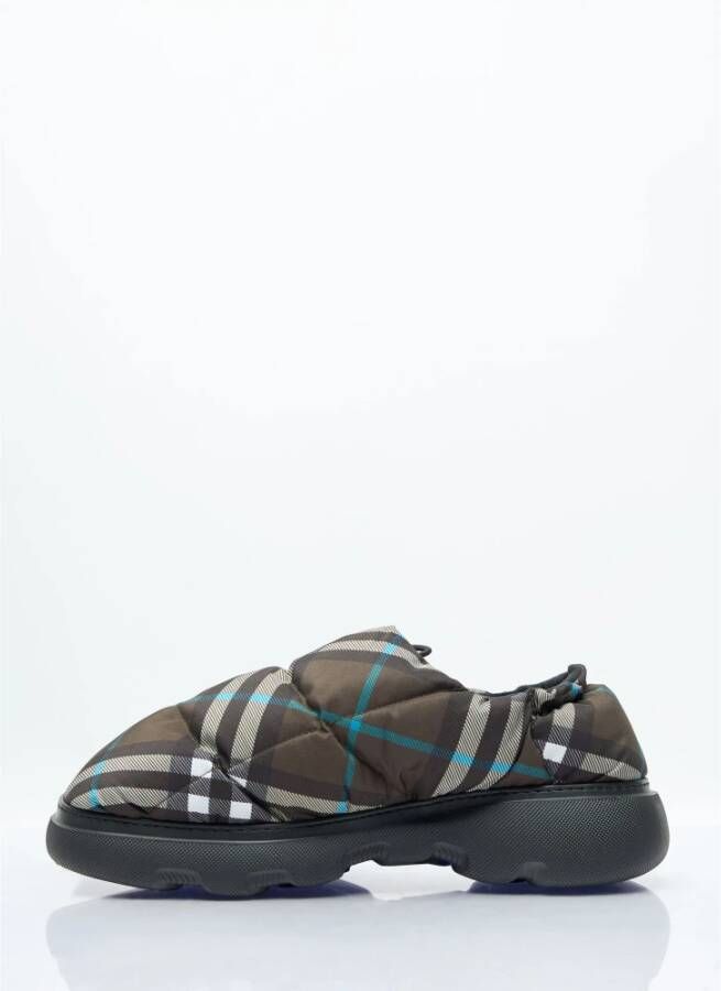 Burberry Gewatteerde Check Nylon Kussenmuil Green Heren