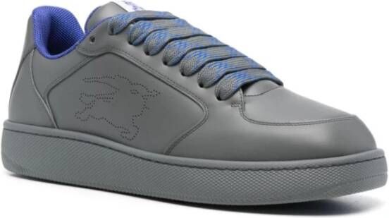 Burberry Grijze Leren Sneakers met Blauw Interieur Gray Heren