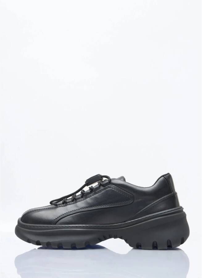 Burberry Italiaanse leren sneakers met toggle-sluiting Black Heren