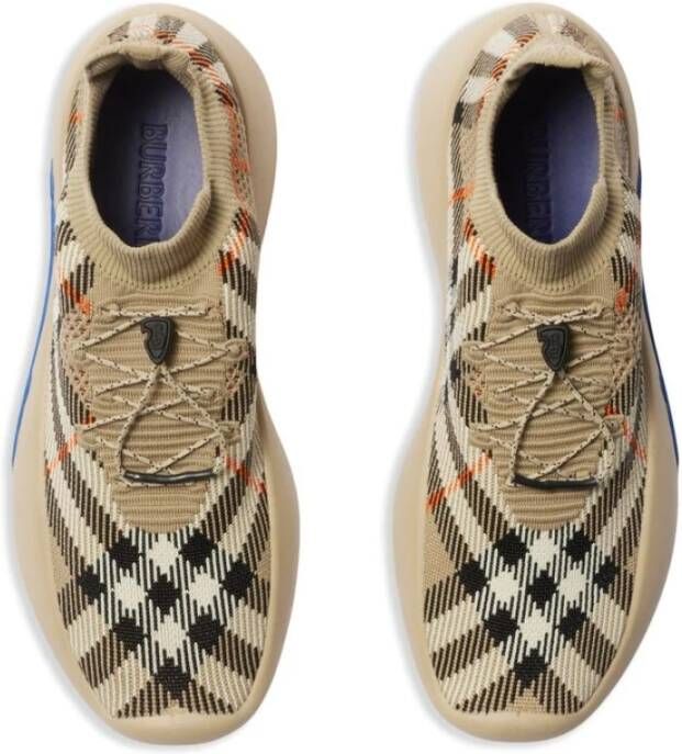 Burberry Multikleur Nova Check Sneaker Beige Heren