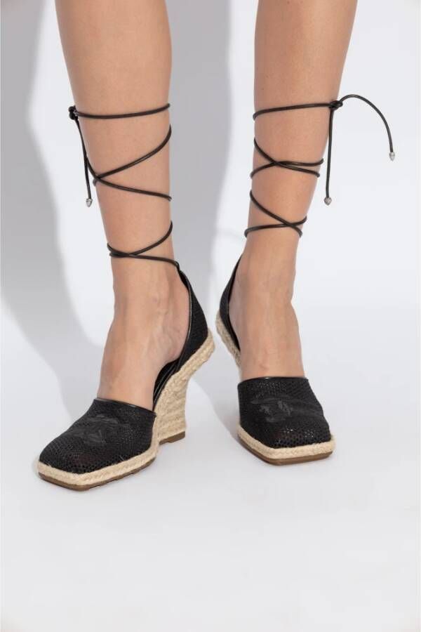 Burberry Plunge Wedge Espadrilles Black Dames