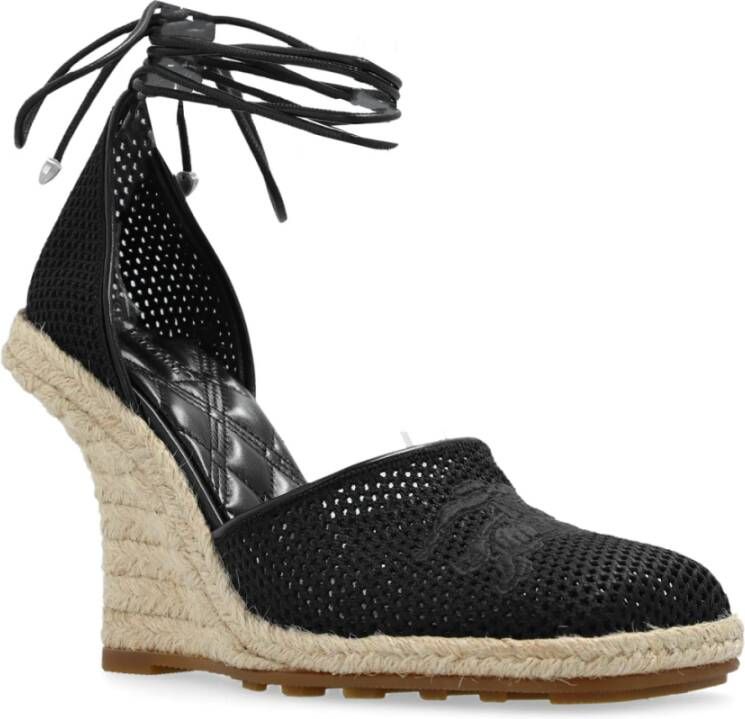 Burberry Plunge Wedge Espadrilles Black Dames