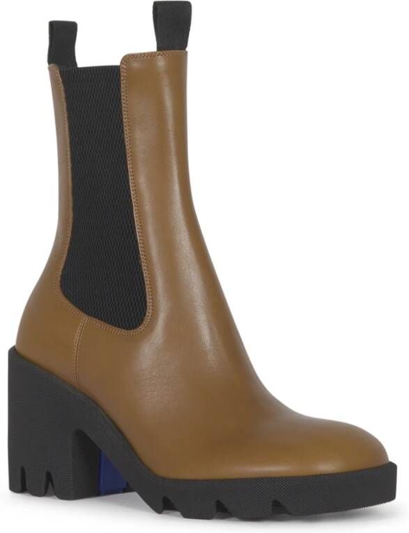 Burberry Premium Chelsea Boots in bruin leer Brown Dames