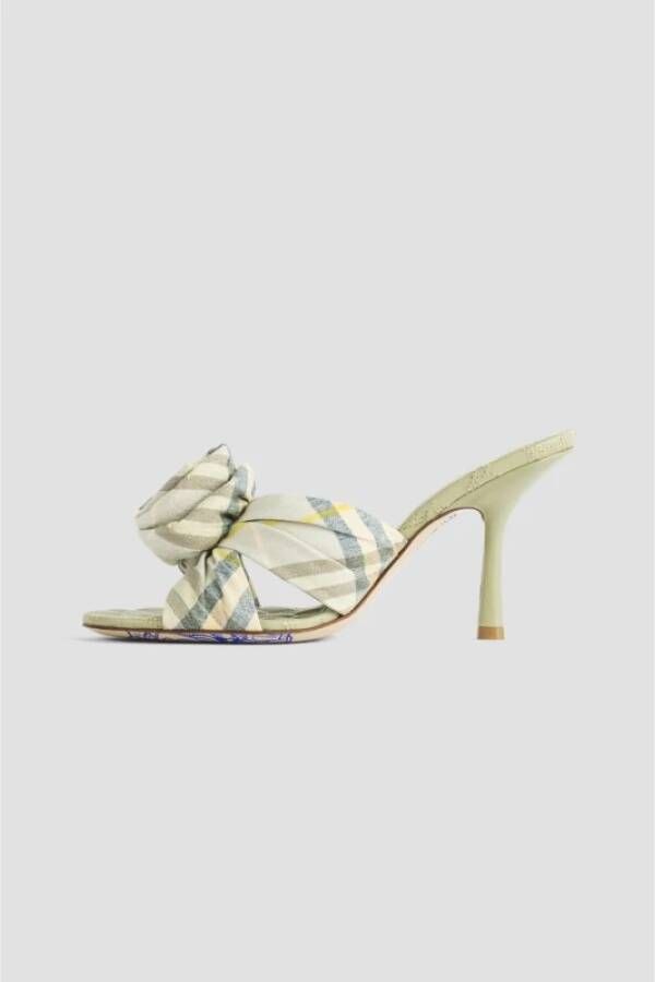 Burberry Rose Check Cotton Pumps Beige Dames