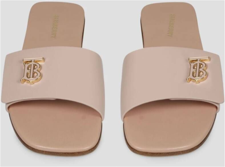 Burberry Sloane TB Platte Sandalen Roze Dames